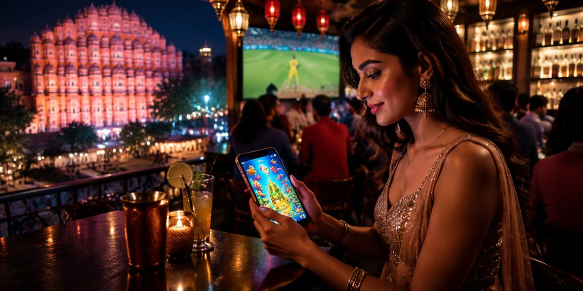 User in Jaipur enjoying cricket betting online during evening hours
