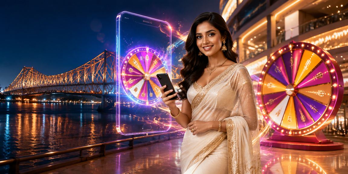 Live casino roulette table in Kolkata with player in saree enjoying the game